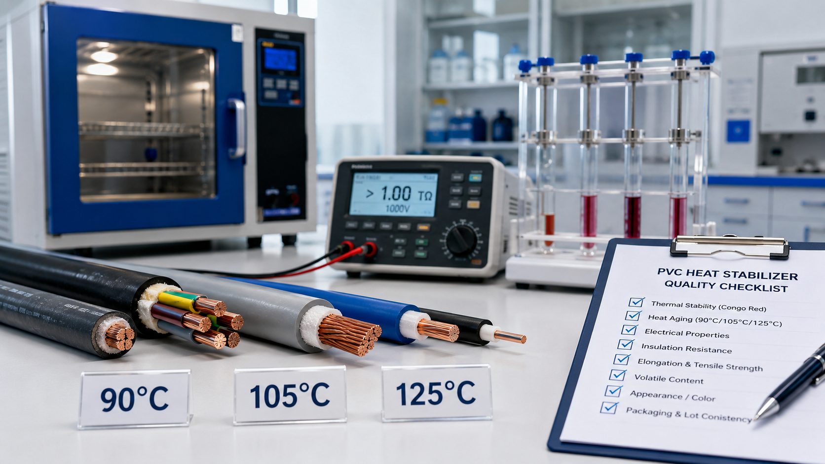 PVC Heat Stabilizer for Wire and Cable Compounds: What Tests Buyers Should Check for 90&deg;C/105&deg;C/125&deg;C Insulation
